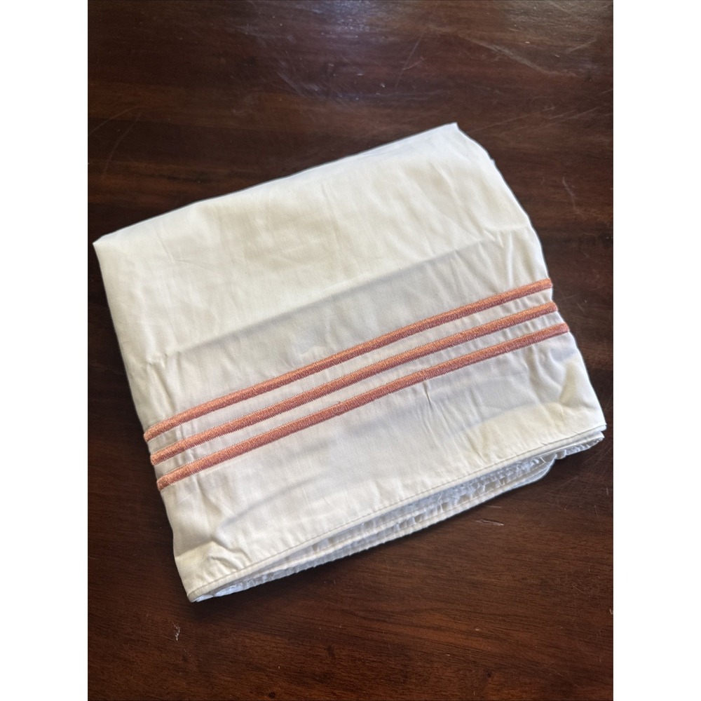 Wamsutta KING Pillow Sham Set 2 Pair Hotel Baratta Stitch Triple Border Cotton